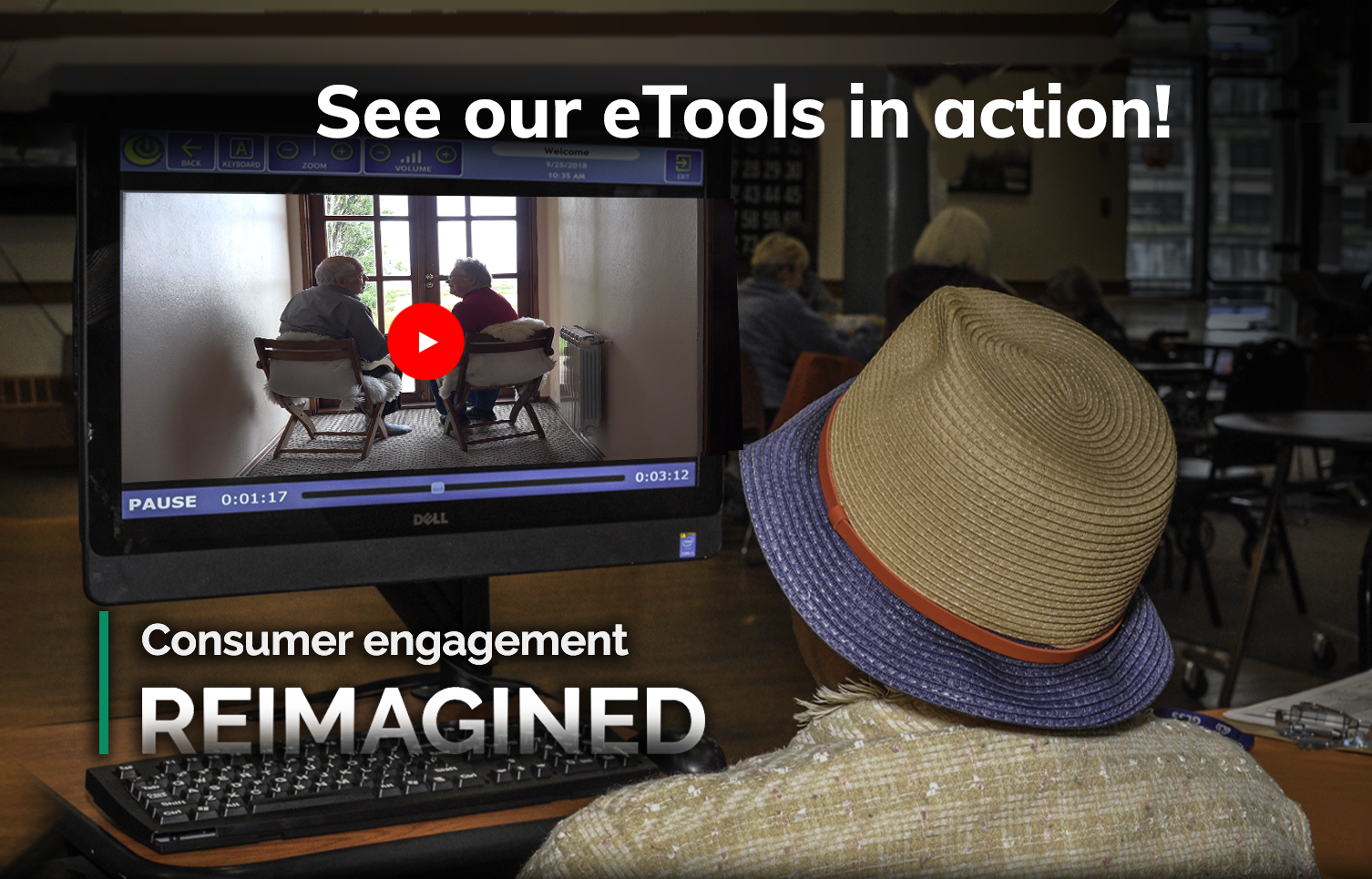 Older Consumer Watching a Video on a Computer
