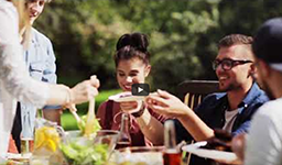 people gathering outdoors